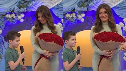 Oğlu efirə gəlib sürpriz etdi