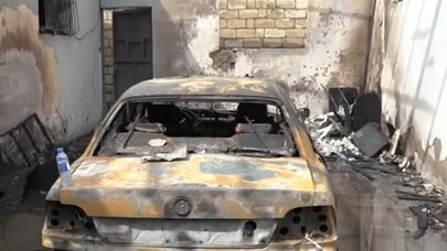 Keçmiş arvadını qətlə yetirib evi partlatdı - Özü də öldü - Video