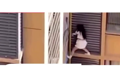 "Sevgilisini gizlənmək istədi, 10-cu mərtəbədən ASILI QALDI -  VİDEO