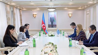 Sahibə Qafarova Yunanıstan səfiri ilə görüşdü - Foto