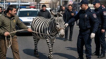 İrəvanda ermənisayaq zarafat: Zebra bildilər, eşşək çıxdı - VİDEO 