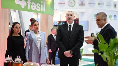 Prezident və xanımı kənd təsərrüfatı sərgisinin açılışında - FOTO
