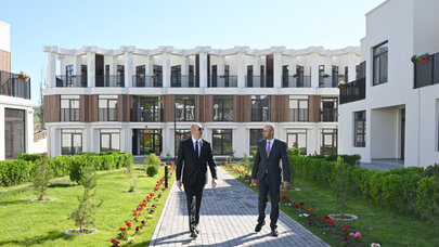 İlham Əliyev Zəngilanda inşa olunmuş ilk yaşayış kompleksinin açılışında iştirak etdi