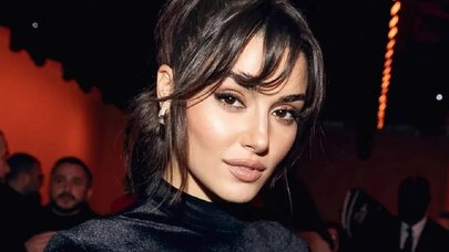 Hande Erçel qırmızı xalçada Azərbaycan imzası daşıdı - FOTOLAR