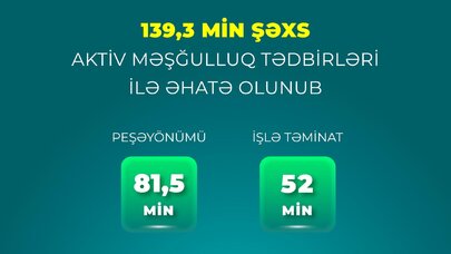 Dörd ayda 52 min nəfər işlə təmin olunub