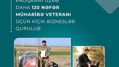 Daha 120 nəfər müharibə veteranı üçün kiçik bizneslər quruldu
