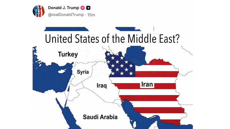 "Yaxın Şərqin Birləşmiş Ştatları" - Tramp İranı Amerika bayrağının rənglərinə boyadı