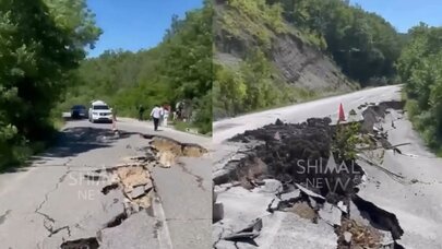 Altıağac yolu bağlandı, təhlükəli vəziyyət yarandı - VİDEO