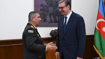 Aleksandr Vuçiç Zakir Həsənovu qəbul etdi - Foto