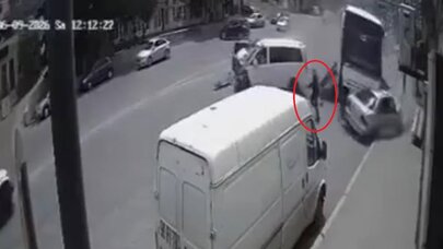 Bakıda piyada son anda ölümdən döndü - Anbaan video