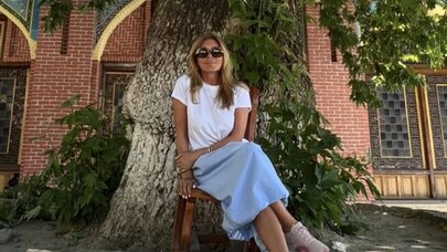 Xoşqədəm övladları ilə Ordubadda dincəlir - Foto