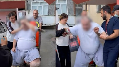 Bakıda 330 kiloqram çəkisi olan kişi evdən belə çıxarıldı - VİDEO