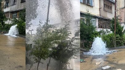 Bakıda boru partladı - VİDEO