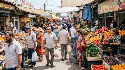 Bakının məşhur bazarında gərginlik - VİDEO