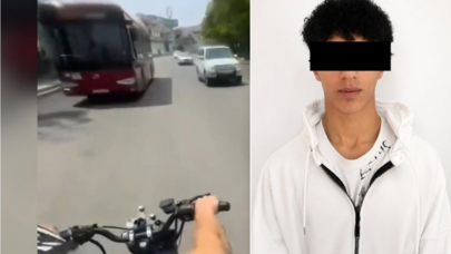 Motosikleti təhlükəli sürən saxlanıldı