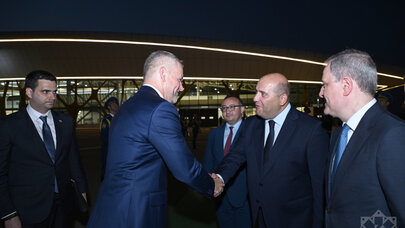 Slovakiya Prezidenti Füzuli aeroportundan Bakıya yola düşdü - FOTO