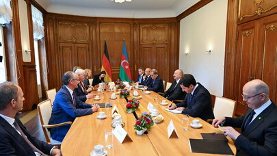 Azərbaycan və Almaniya prezidentlərinin geniş tərkibdə görüşü olub