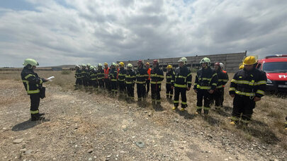 FHN Gəncədə yanğın-taktiki təlim keçirdi - FOTO/VİDEO