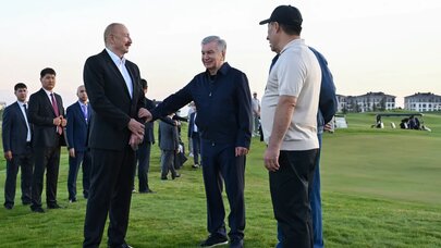 İlham Əliyev Qırğızıstanda Qolf Klubun açılışında - FOTO