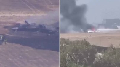 ABŞ-ın F-35 qırıcı təyyarəsi yanıb kül oldu - Foto