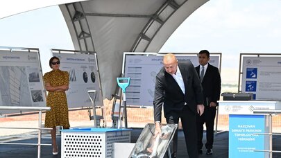 Prezident Naxçıvan Sənaye Parkının təməlini qoydu - FOTO