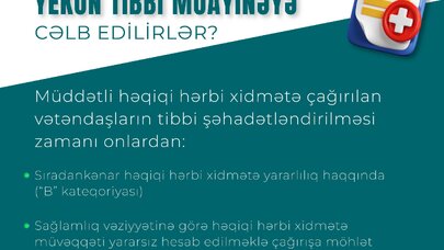 Hansı çağırışçılar yekun tibbi müayinəyə cəlb edilirlər?