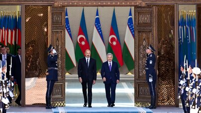Prezident İlham Əliyev Daşkənddə belə qarşılandı - FOTO