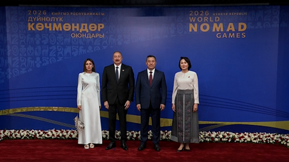İlham Əliyev və Mehriban Əliyeva Bişkekdə 6-cı Dünya Köçəri Oyunlarının açılış mərasimində - Video/Yeniləndi