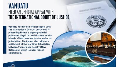 Vanuatu Fransanın Metyu və Hanter adalarına iddialarına görə BƏM-ə müraciət edib