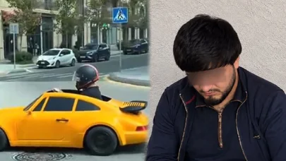 Əsas yolda oyuncaq maşın sürən şəxs məsuliyyətə cəlb edildi