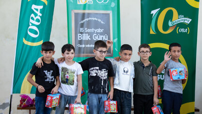 Birinci Aşıqlı kəndinin uşaqlarına Bilik Günü sürprizi – “OBA”dan 100 şagirdə dəstək - FOTO