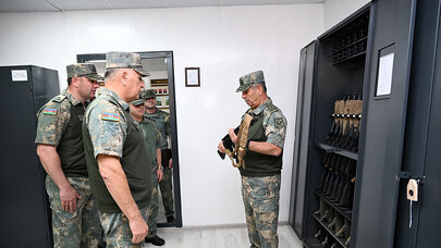 Zakir Həsənov Hərbi Polisin ön əməliyyat bazasında - VİDEO/FOTO