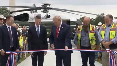 Tramp Ağ Evdə yeni helikopter meydançasının açılışını etdi