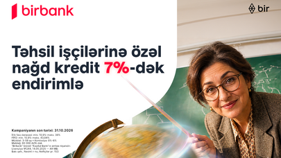 Təhsil işçilərinə nağd pul kreditində 7%-dək endirim