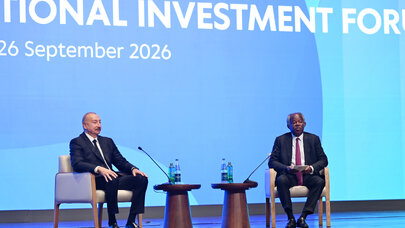 İlham Əliyev II Azərbaycan Beynəlxalq İnvestisiya Forumu çərçivəsində keçirilən tədbirdə iştirak edir