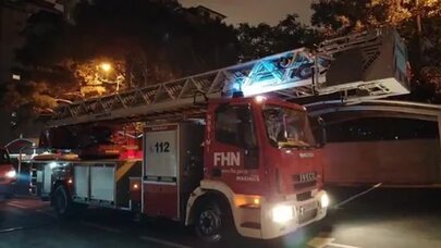 Nərimanovda çoxmərtəbəli binada yanğın oldu - Foto/Video