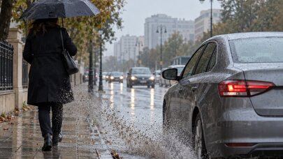 Yağışlı havada piyadaya su sıçratmaq: sürücü hansı halda cərimələnir?