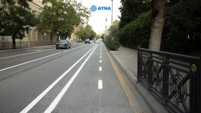 Bakının Azadlıq prospektində daha bir mikromobillik zolağı təşkil olundu