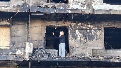 Kiyevə hava hücumu: azərbaycanlı ailənin mənzili dağıldı - Foto