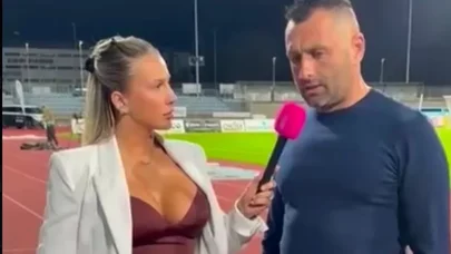 Dünya bu məşqçidən danışır: Xanım jurnalistin açıq sinəsinə baxmadı ki, baxmadı - VİDEO