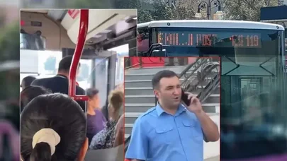 Sürücü sərnişindən küsdü, avtobusu sürməkdən imtina etdi - VİDEO