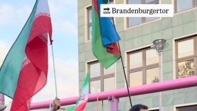 Berlində Xameneinin posteri altında Bakıya qarşı aksiyanın şifrələri