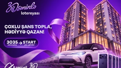 Azercell-in yubiley lotereyasında Fakturasız xətt abunəçiləri üçün hər həftə 7 iPhone və bir Toyota Corolla Cross uduşa çıxarılır!