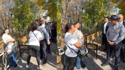 Ermənilər Paşinyana "ailəmiz sizə sitayiş edir" deyən qadını söyürlər