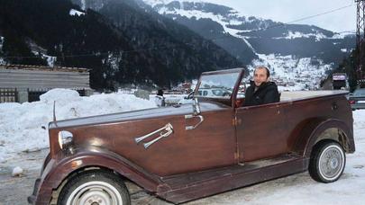 Taxta avtomobili sınaqdan keçirdilər - FOTOLAR