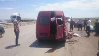 Goranboyda mikroavtobus qəzaya düşdü: yaralananlar var - FOTOLAR