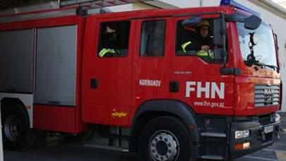 Gəncədə ev yandı - FOTO