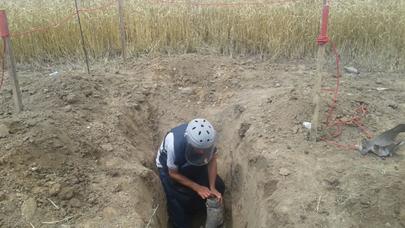 Tərtərdə raket hissəsi tapılıb - FOTO