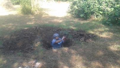 Tərtərdə raket hissəsi tapıldı - FOTO