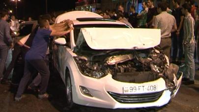 Bakıda zəncirvari qəza - FOTOLAR